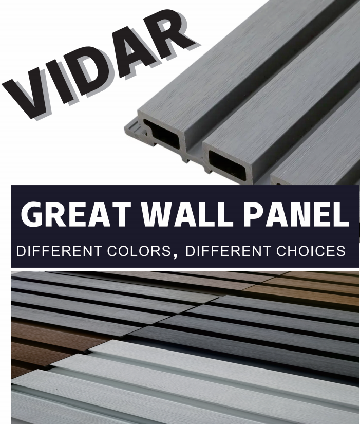 Zwarte WPC-wandpanelen met houtnerf