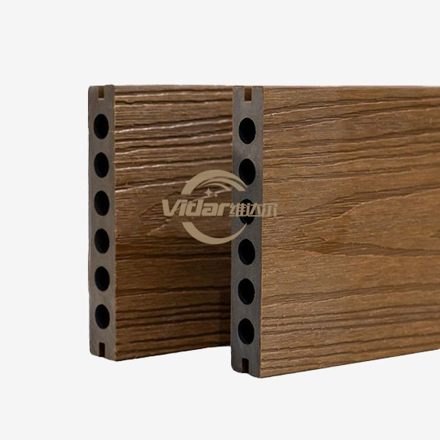 143x22,5 mm hol rond gat voor WPC-terrasplanken Co-extrusiedek 3D houtnerfvloeren