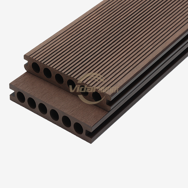 145x24mm WPC-plankterras met hoge duurzaamheid Holle hout-kunststof composiet terrasplanken Waterdichte planken Buitengebruik