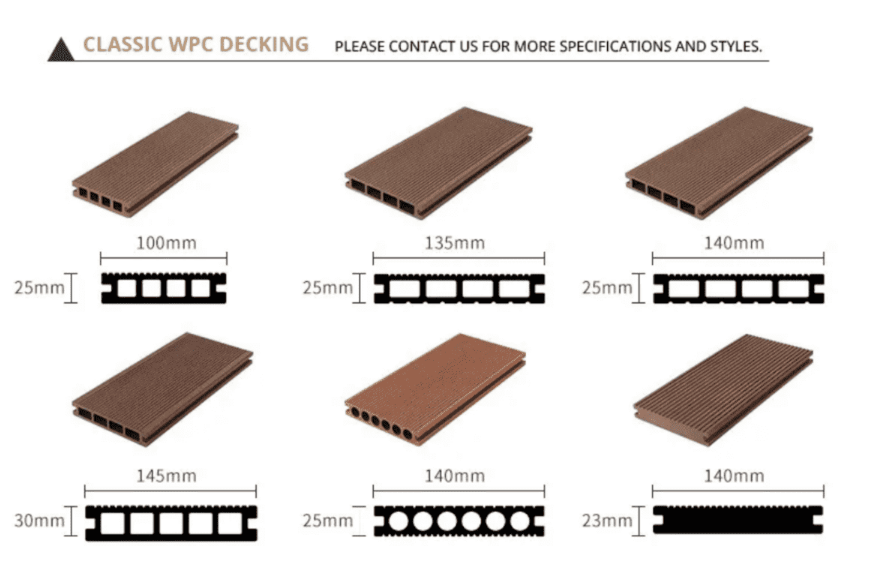 Houtskool 3D-reli&euml;f WPC-terrasplanken