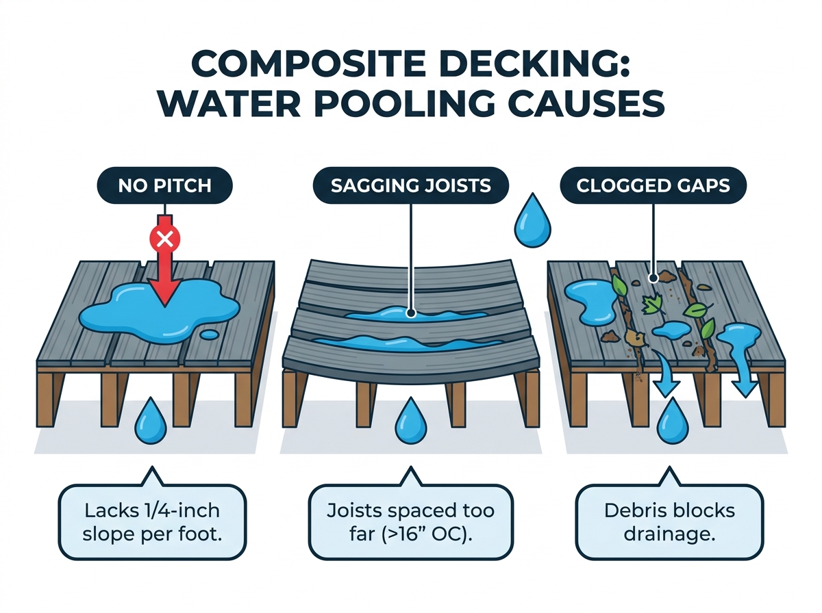Waterophoping op het composietdekoppervlak